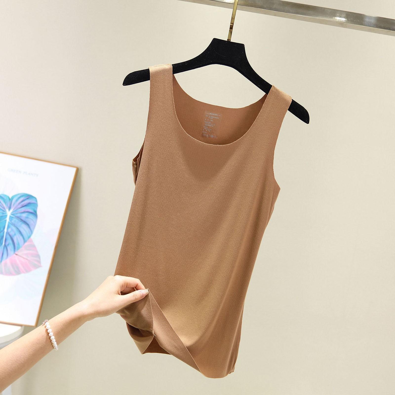 

Женский свободный повседневный летний жилет произвольного кроя с маской для лица, эластичная однотонная рубашка XXL хаки