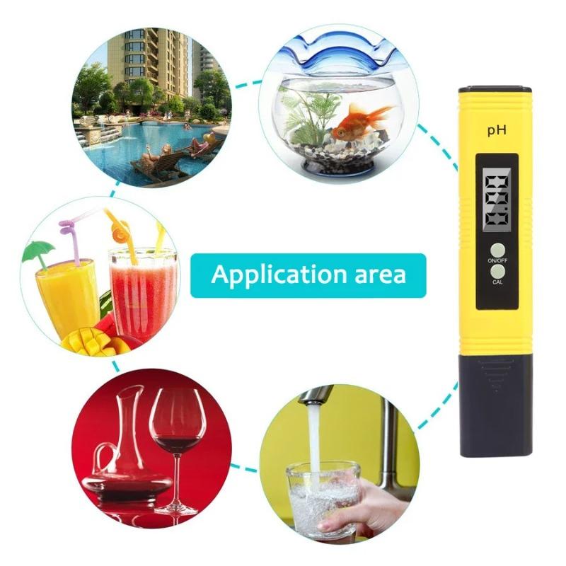 PH detector, liquid crystal digital PH meter, handheld, high-precision, PH test pen, aquarium, hydroponic water detector