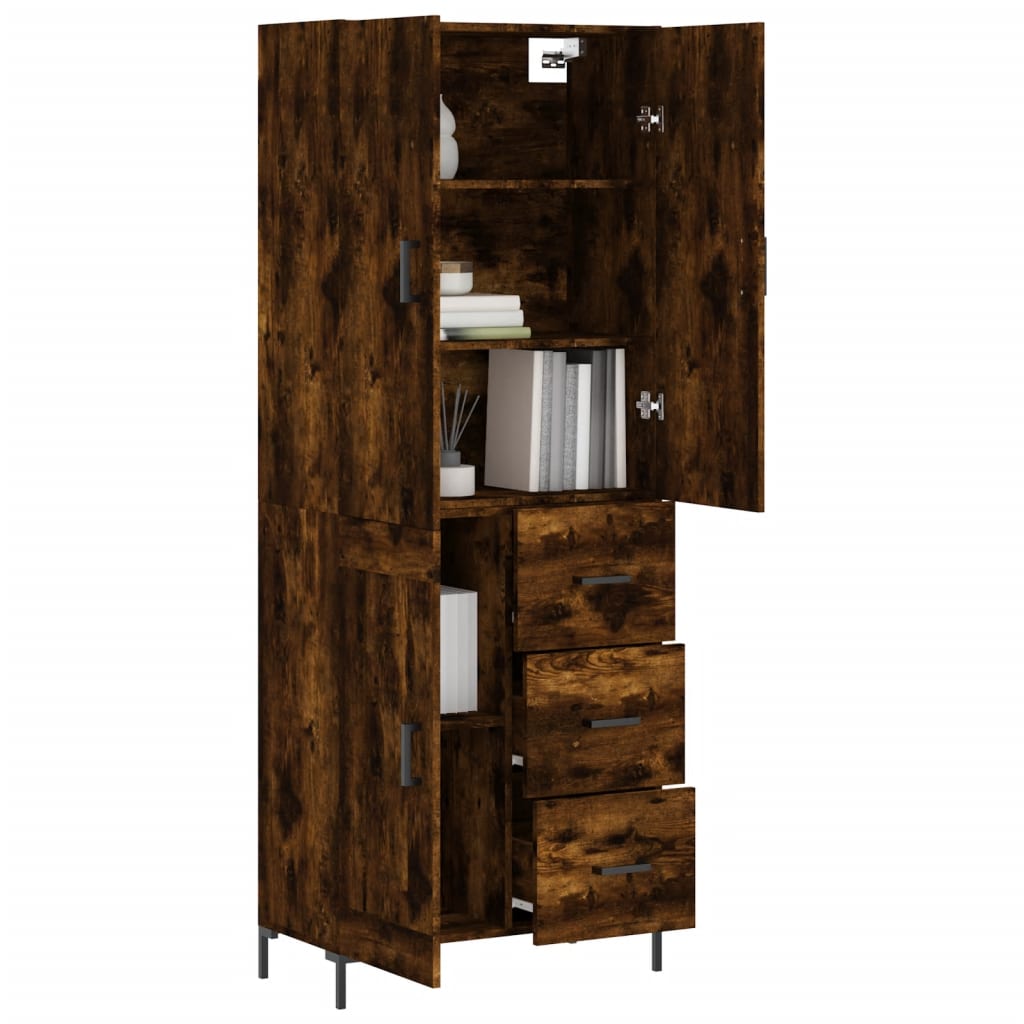 Highboard Smoked Oak 69.5 X 34 X 180 Cm Particleboard
