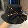 Simple fisherman's hat Children's flat-top sunshade sunscreen hat New bow sun hat Beach basin hat