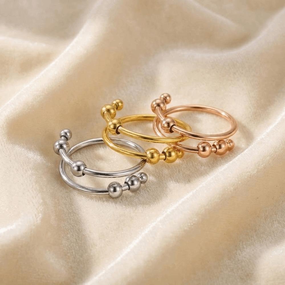 Open Design Spinner Ring Rotating Freely Adjustable Finger Ring Fashion Anti Stress Jewelry School