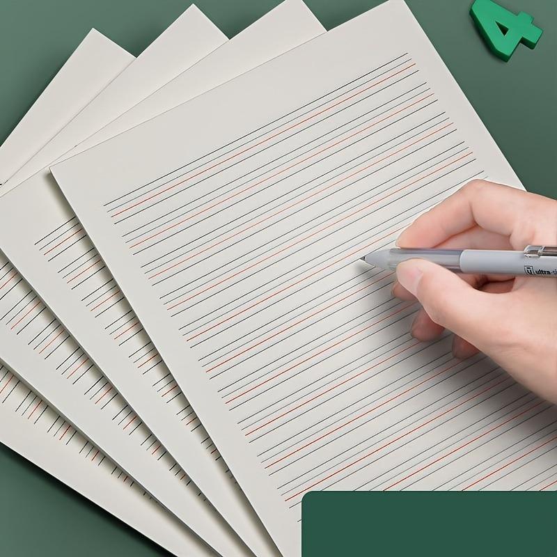 Angielski Zeszyt do Ćwiczeń, Cienka Czteroliniowa Siatka, Angielski Zeszyt do Ćwiczeń, 50 Kartek, Pogrubiony Papier Brudnopisowy