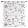 Afternoon Tea Cake Dessert White Curtain Living Room Home Kitchen Bedroom Window Decor Chiffon Tulle Voile Curtains With Light Filtering Polyester