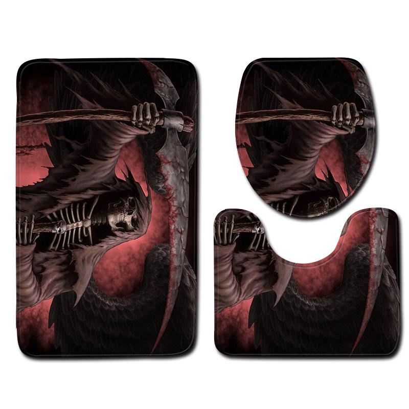 Halloween Bathroom Toilet Three-Piece Floor Mat Doormat Bathroom Carpet