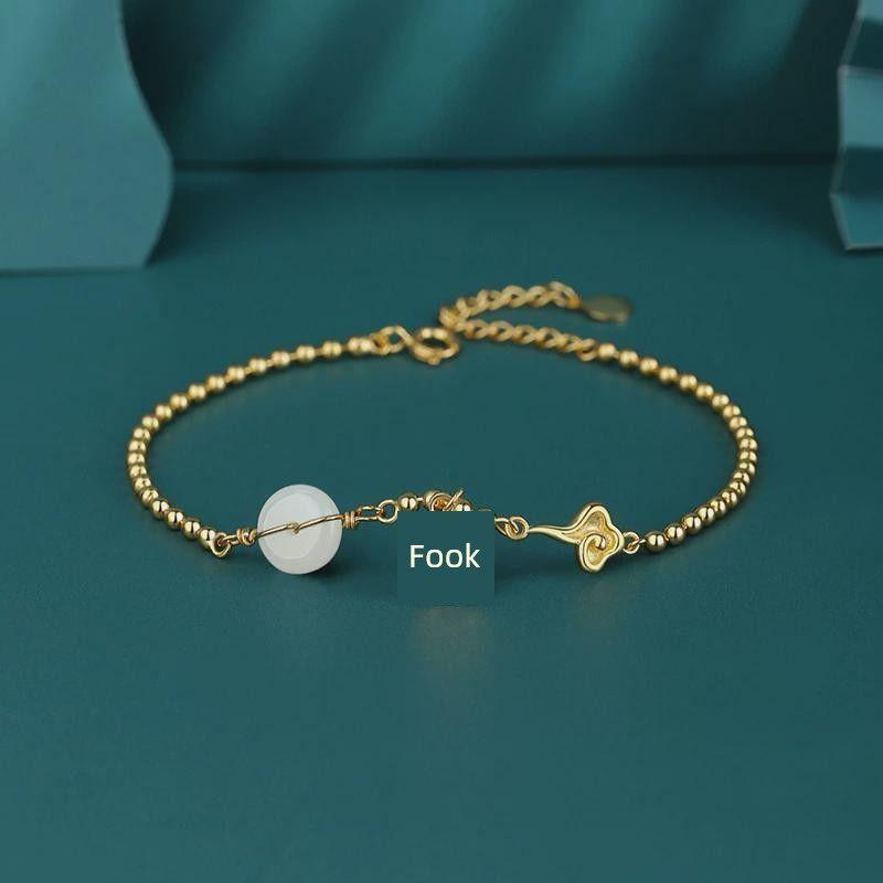 

Браслет Женский Иероглиф Фу Ремешок Аксессуары Горячая Распродажа Новые Аксессуары в Китайском Стиле Ювелирные Изделия Оптом Серебряные Украшения Сливовый Цвет 1cm 22K Gold Bracelet