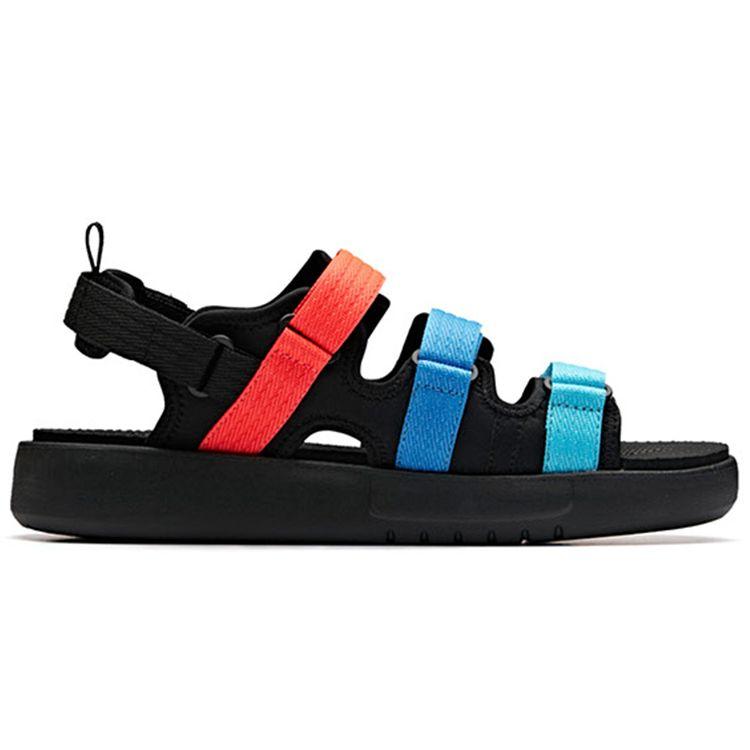 Anta Color Block Velcro Casual Beach Sandals Men Sandals Black Red Blue 91926971-4