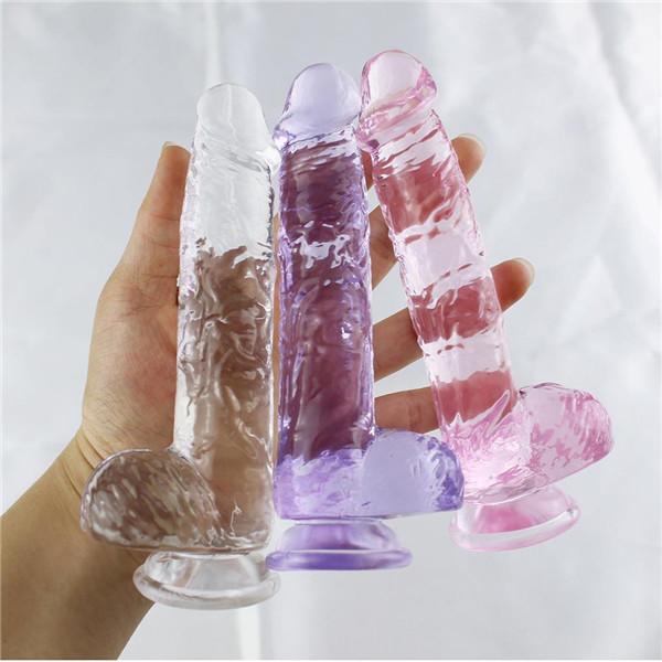 Realistischer Jelly-Dildo mit starkem Saugnapf, flexibler Peniskomp