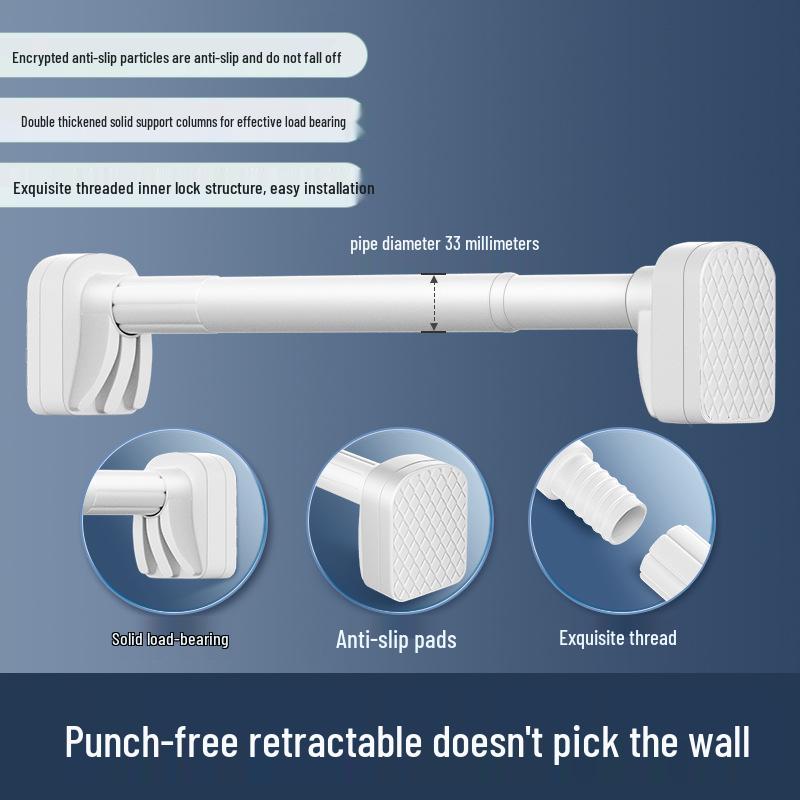 Tijă telescopică fără pumni: Suport pentru uscat haine și perdea ușor de instalat