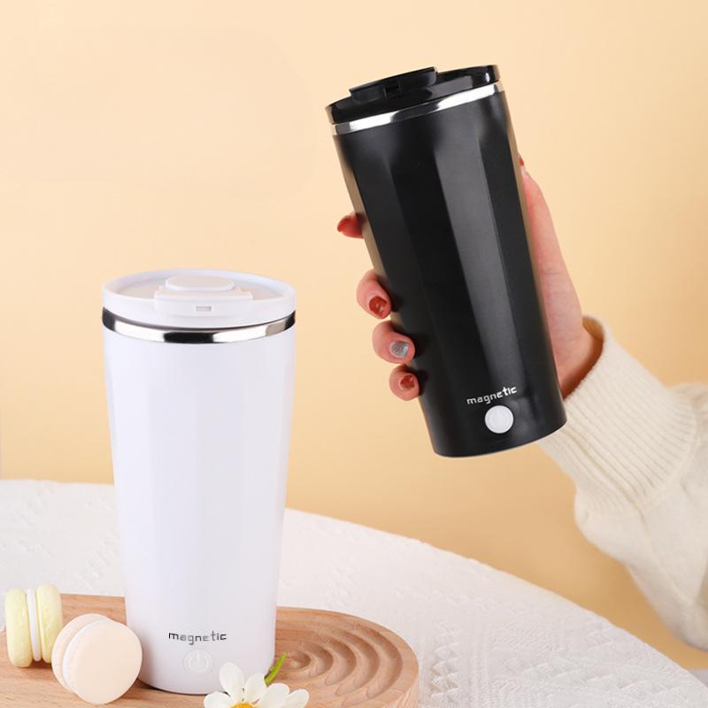 Automatischer, selbstrührender Magnetbecher aus Edelstahl, Kaffeemischbecher, Mixer, USB-Aufladung, intelligenter Mixerbecher mit auslaufsicherem Deckel