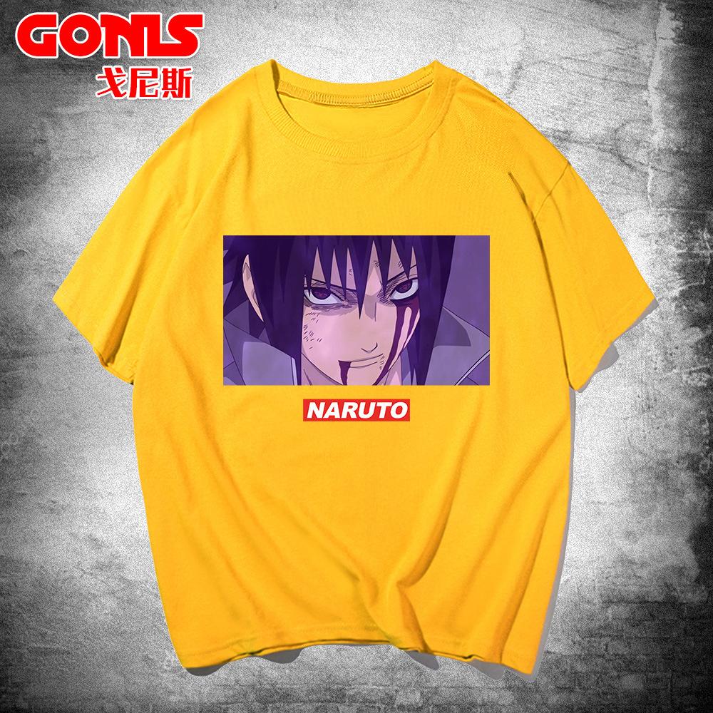 Naruto Short-sleeved T-shirt Men's Japanese Animation Joint Trendy Brand Trend Loose Cotton Top Teen Half-sleeved