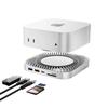 Mac Mini M4 Compatible Hub Hub SSD Expansion HDMI 4K 60Hz Data Port Card Slot Headphone Jack Port for 2024 Mac Mini Pro USB-C 10-in-1 -NVMe USB-C