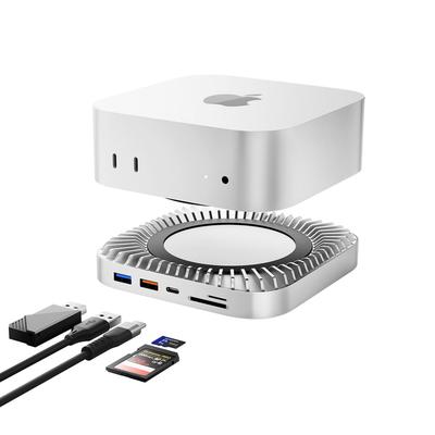 Mac Mini M4 Compatible Hub Hub SSD Expansion HDMI 4K 60Hz Data Port Card Slot Headphone Jack Port for 2024 Mac Mini Pro USB-C 10-in-1 -NVMe USB-C