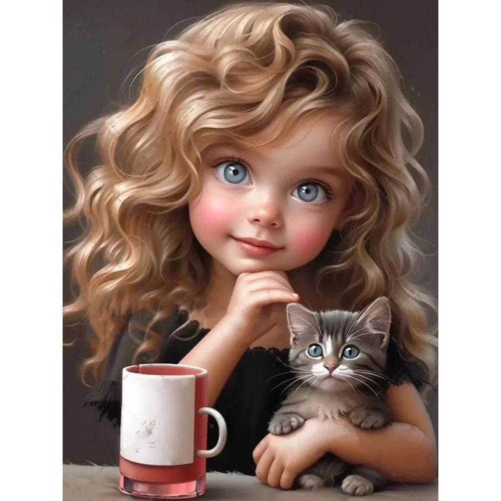 DIY Full Round Diamond Painting Cross Stitch 3D Baby Animal Home Decorative Art Moon Diamond Painting 5d Diamond Art Painting