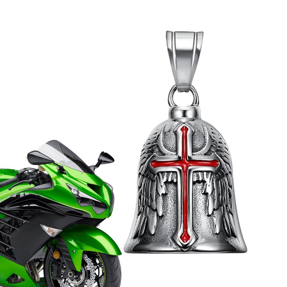 Vintage Ornament Motorcycle Bell Charm Riding Bell Necklace for Men Motorcycle Accessories Jewelry with Stainless Steel Chain