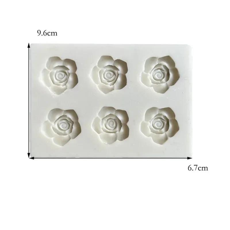 

6-гнездная 3D-розовая силиконовая форма для самостоятельного изготовления цветка, помадки, шоколадной пены, желе, чашки, кофе, инструмент для выпечки, глины, гипса, смолы, формы для поделок