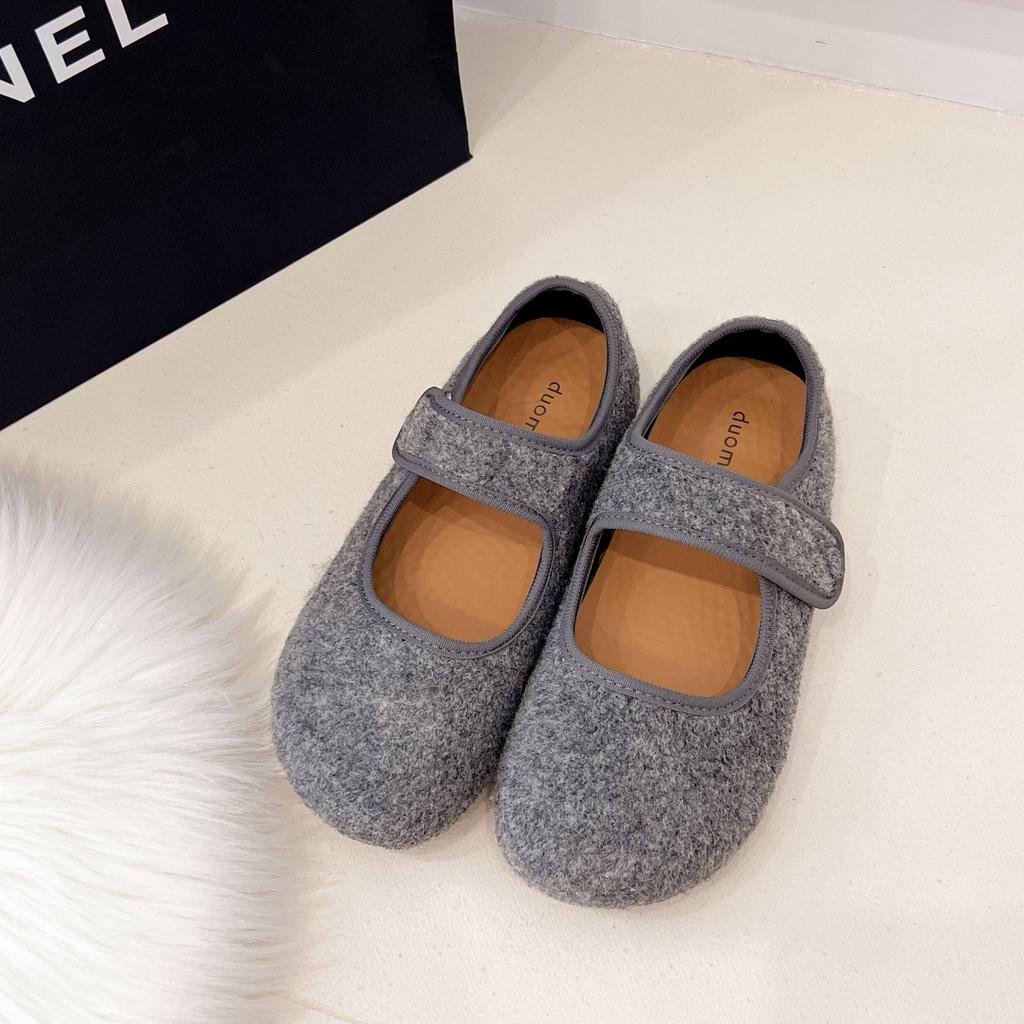 Vielseitige Plateau-Klettverschluss-Mao-Mao-Schuhe Damen Schuhe 2025 Herbst und Winter mit Röcken Mary Jane Einzelschuhe warme Baumwollschuhe