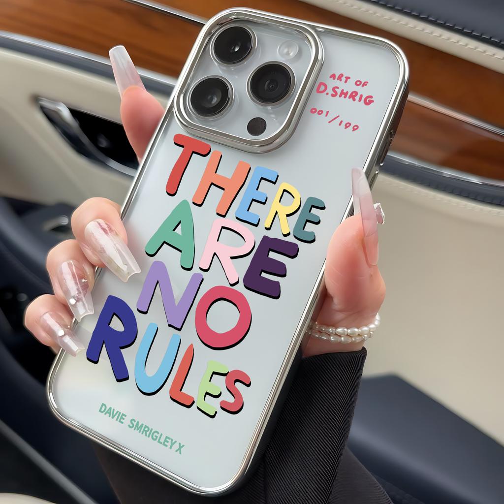 Colorful English Luck Has No Rules Phone Case for iPhone 17 16e 16 15 14 13 12 11 Air Pro Max X 8 7 Plus Luxury Clear Back Cover