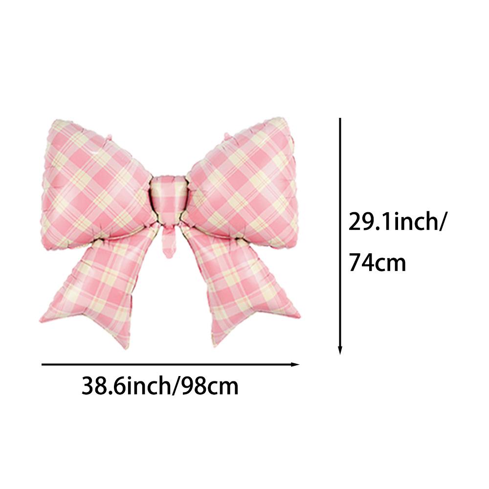 4-Pack of 38inch Plaid Bowknot Foil Balloons, Suitable for Birthday Parties, Weddings, Bridal Showers, Engagements, Bachelor Parties, Tea P