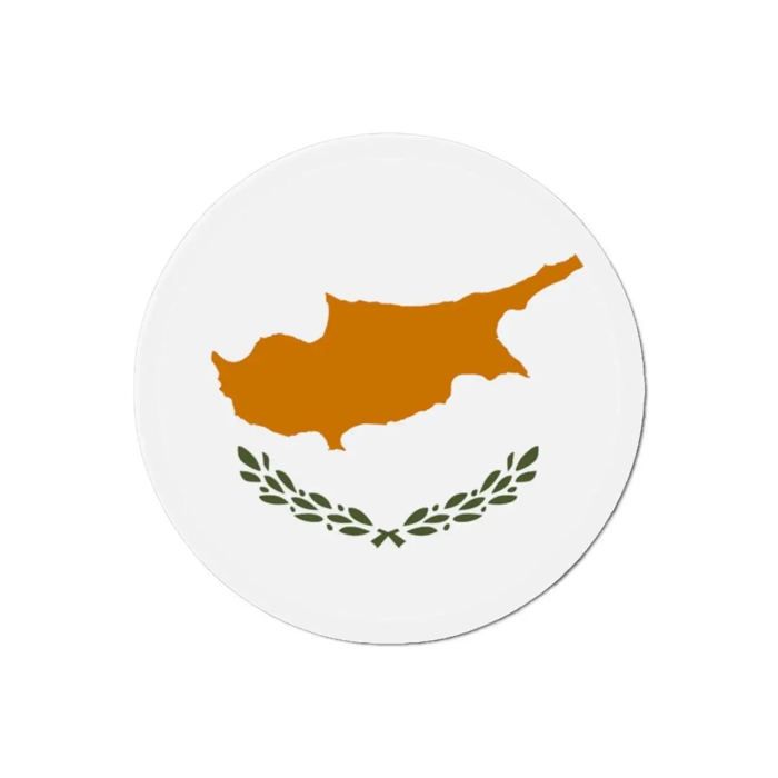 Aimant Rond - Multicolore - Drapeau Chypre - 9 Cm - 50 Pièces - Résine Synthétique
