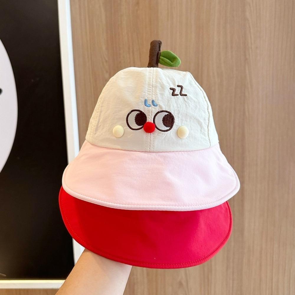 Sweet Quick-dry Korean Style Cap Shading Hat Embroidery Summer Sunhat Dinosaur Puppy Children's Bucket Hat Girls