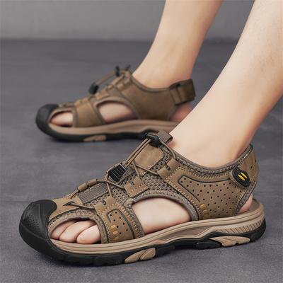 Summer New Men's Sports Fashion Outdoor Bag Head Leather Velcro Breathable Beach Youth Foot Sandals