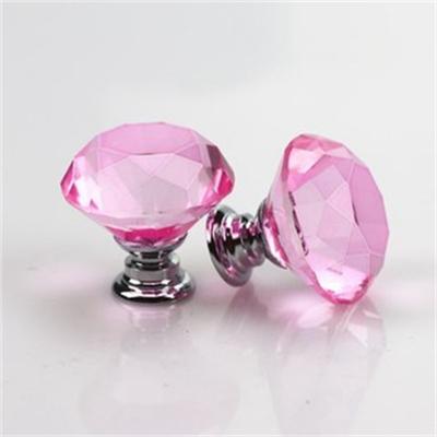 Cupboard Drawer Handle Screw Crystal Single Hole Color Diamond Small Handle Furniture Hardware Handle Transparent