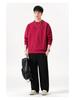 Men's Autumn Heavyweight Minimalist Double-Layer Collar Sweatshirt - Japanese Style, Spliced Round Neck, Trendy Loose Fit