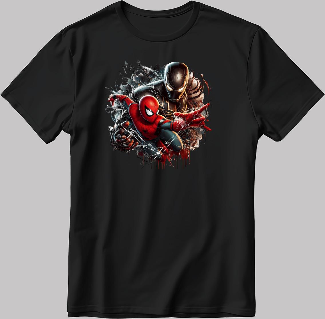 Spiderman Marvel Avengers Short Sleeve White-Black Men s / Women s N515 2XL