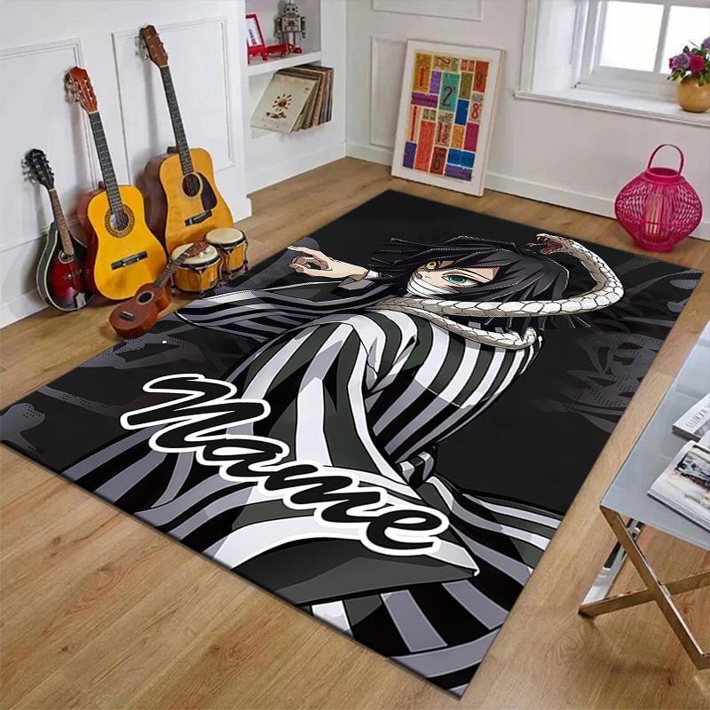 Custom Demon Slayer Mat Personalized Name, Polyester Washable Indoor Entryway Rug, Gift for Christmas, Easter, Thanksgiving Day
