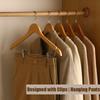 High-Grade Wooden Suit Hangers,Skirt Hanger with Clips 5/10/20 Pack,Wooden Trouser Rack with Shoulder Notches for Dress Jacket