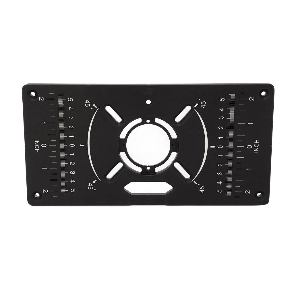 Router Plate Aluminum Alloy Router Table Insert Plate Trimming Machine Flip Board Black