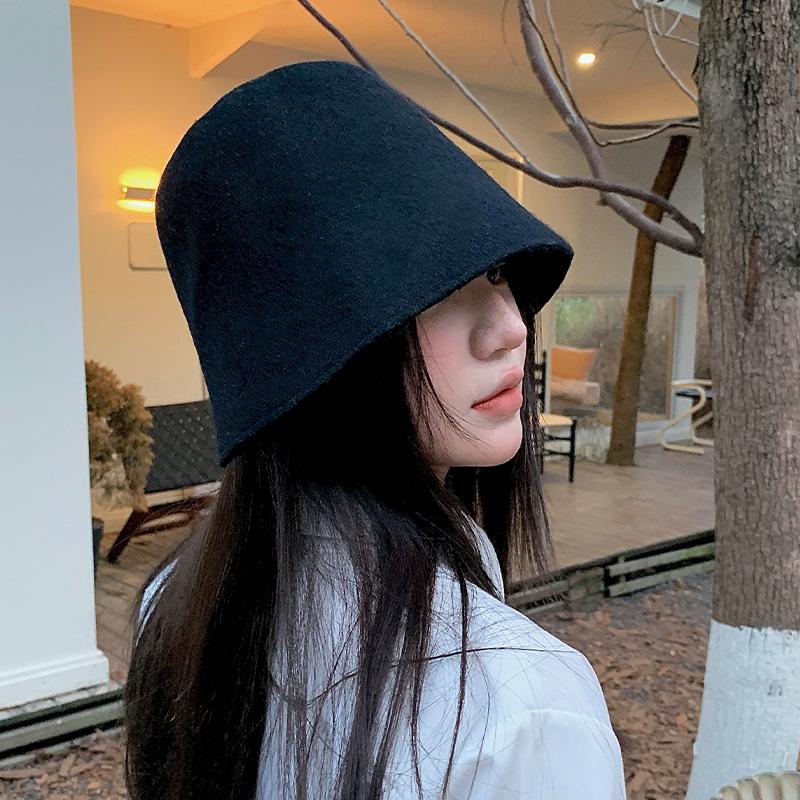 Μάλλινο Καπέλο Κάδου για Γυναίκες Φθινόπωρο και Χειμώνα Διπλής Όψης Δίχρωμο Κορεατική Έκδοση Ευέλικτο Καπέλο Ψαρά Ιαπωνικό Καπέλο Λεκάνης Μοντέρνο Καπέλο