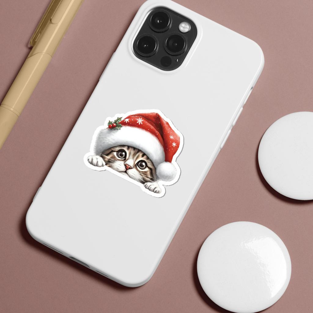 50 Cute Kitten Doodle Stickers Mobile Phone Computer Waterproof Decorative Stickers Creative Cartoon Kitten Stickers
