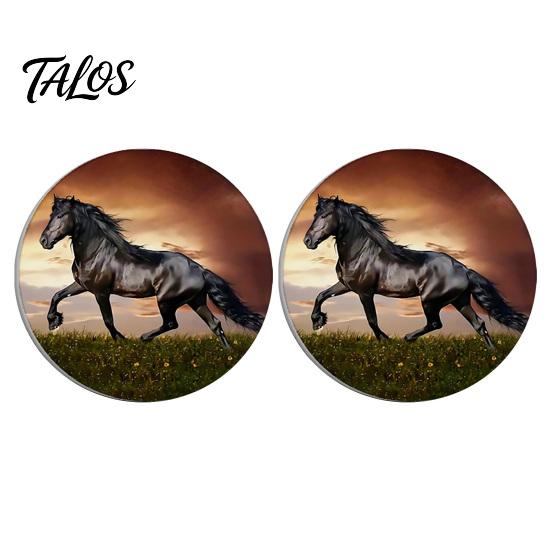 Spill-proof Car Coaster 2PCS Coasters, Easy Clean Round Cup Holder, Wear-Resistant Accessory Decorative for Desktop Home Bar Kitchen Travel
