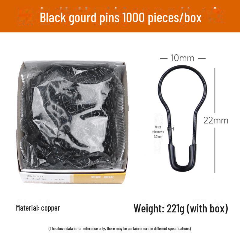 Gourd-Shaped Metal Safety Pins: Iron, Copper, Stainless Steel In Gold, Silver, Black - Clothing Tags/Small Pin Buckles