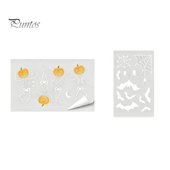 Removable Window Film Halloween Ghost/Skeleton Static Clings, PVC Waterproof Glass Stickers, Clings Decals for Home Party Door Decoration Holiday