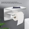Brushed Toilet Paper Holder Stainless Steel Tissue Paper Towel Rack with Phone Shelf