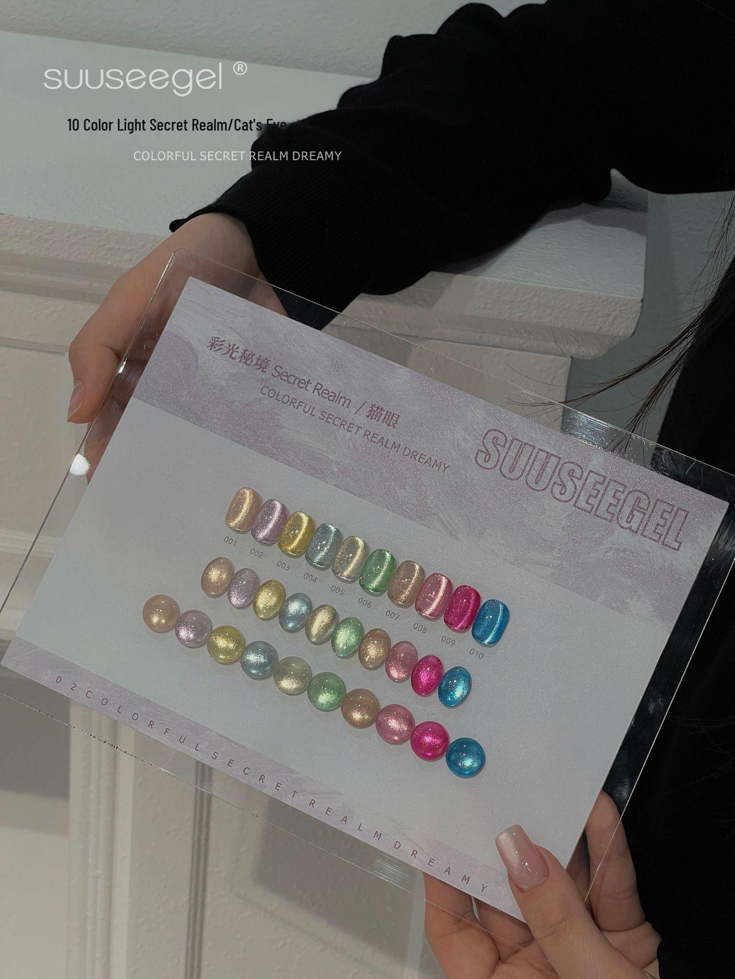 

10-Color Burst Flash Crystal Cat Eye Gel Polish Set for Nail Art Salon