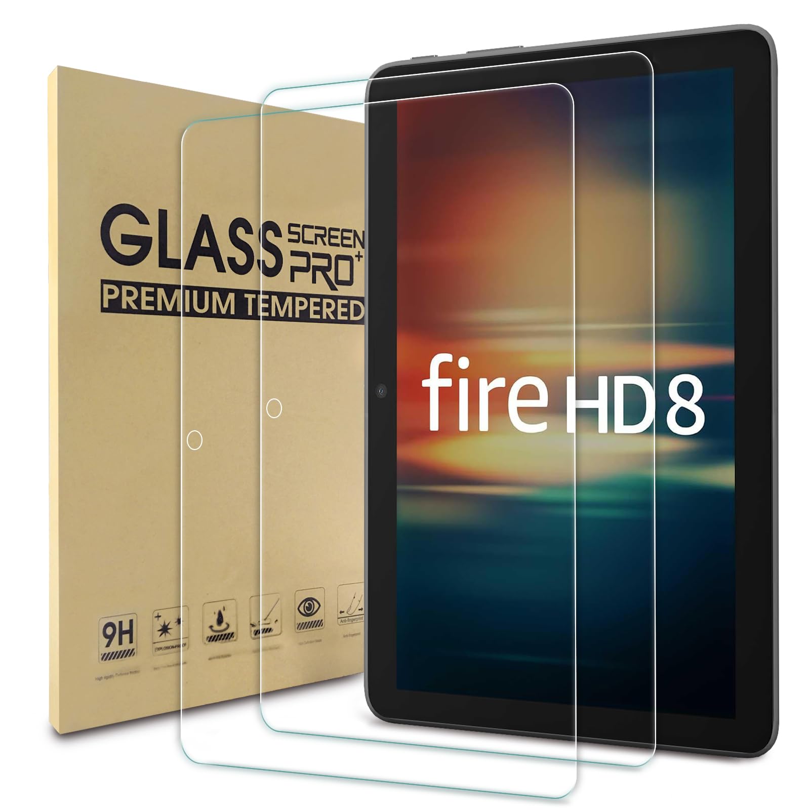 

Fire HD 8 8 Plus 2022 8-дюймовая совместимая стеклянная пленка Защитная пленка для экрана из закаленного стекла Защитная пленка для ЖК-дисплеев, совместимая с Fire HD 8 2024, твердость 9H