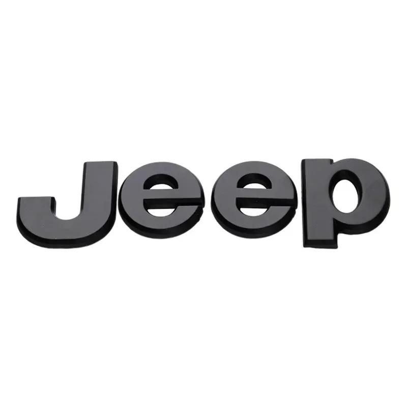 

3D Metal Jeep Car Logo Emblem Badge Sticker for Jeep Renegade Wrangler JK JL Grand Hood Side Trunk Decoration Accessories чёрный