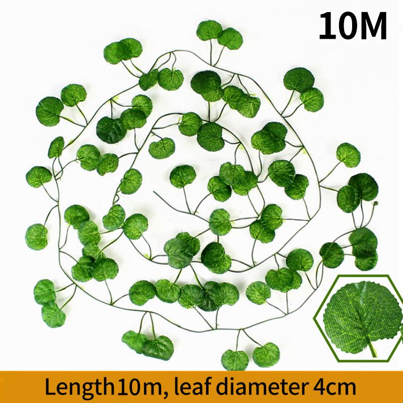 1/2/10M Artificial Plant Leaves Vine Green Fake Leaf Garland Hanging Vines Greenery Wall Decor Wedding Party Christmas Supplies