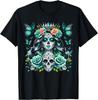 De Los Muertos La Catrina Day of The Dead Floral Sugar Skull T-Shirt