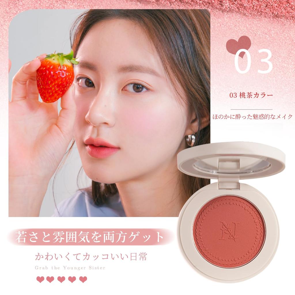 Gevlonecirly Natural Cheek Set Powder Cheek Matte Finish Highly Pigmented Blush Highlighted Cosmetics 3 Colors (03-Peach)