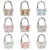 Durable Foldable Butterfly Purse Hook Floral Pattern Portable Handbag Hanger Creative Alloy Handbag Hook for Women