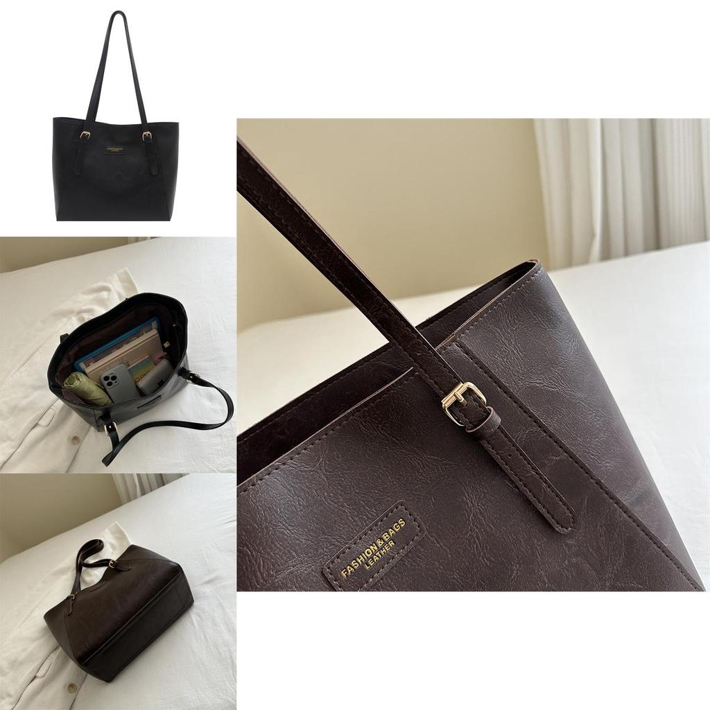 Pu Large Capacity Tote Bag For Women With Letter Print For Daily Use