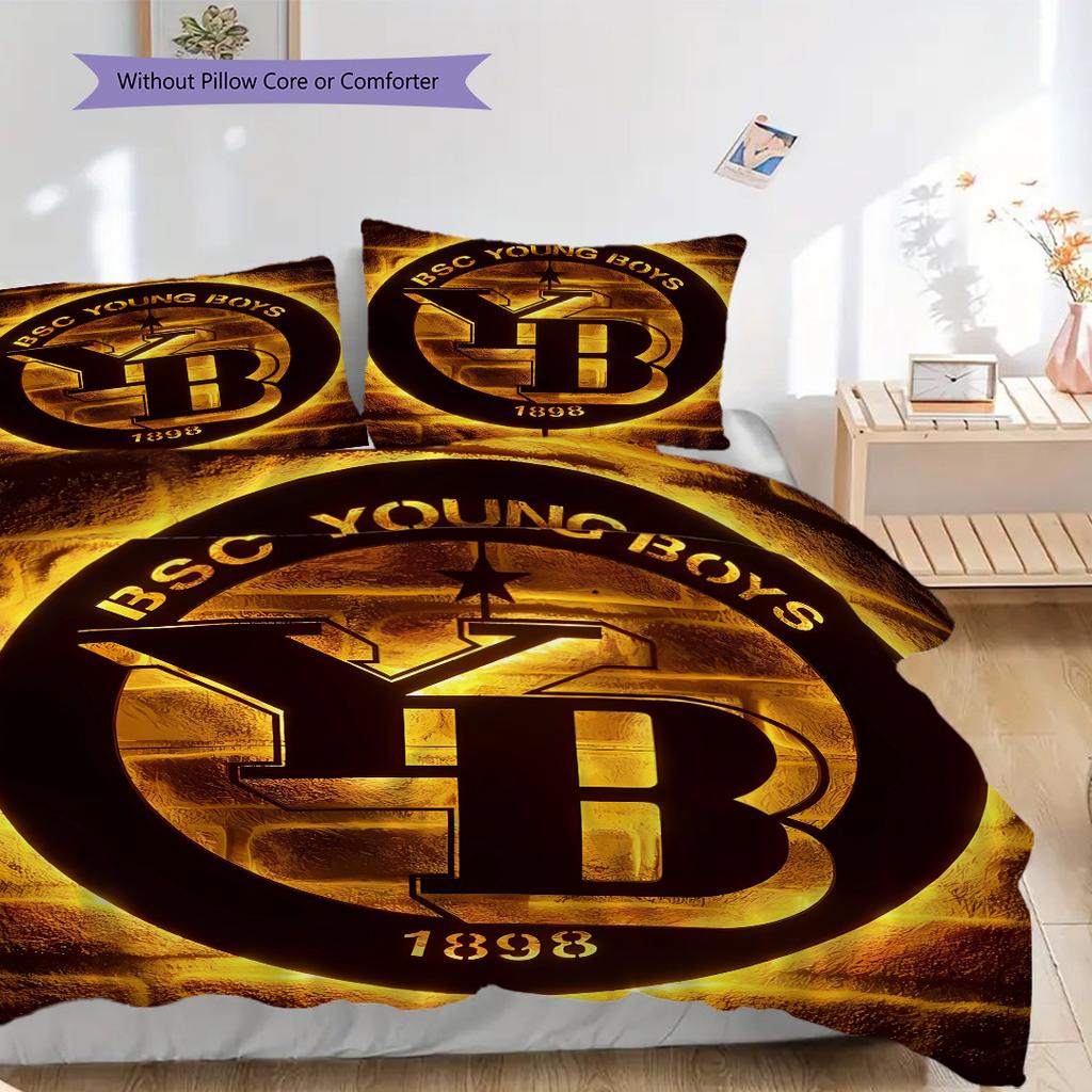 BSC YB Muster Bettwäsche Steppdecke Set Bettbezug Kissenbezug Heimdekoration Geburtstagsgeschenk (1 Bettbezug + 2 Kissenbezüge, ohne Füllung)