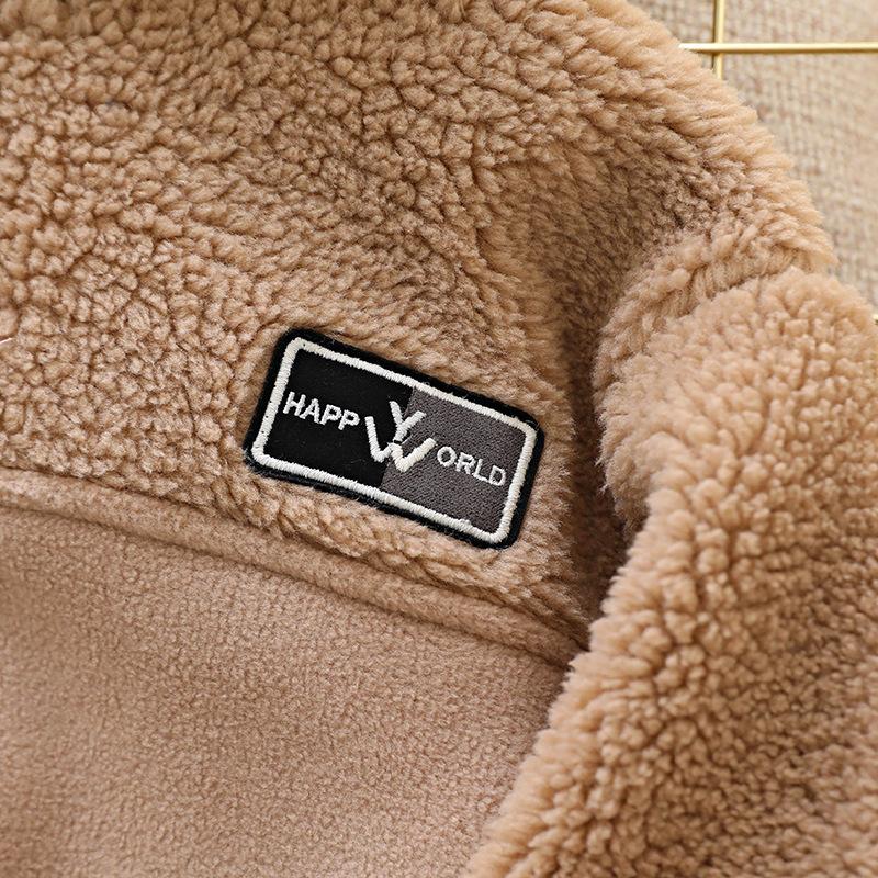 Dětská zateplená bunda chlapecký fleecový kabát zimní teplé svrchní oblečení podzimní dětské oblečení s kapucí