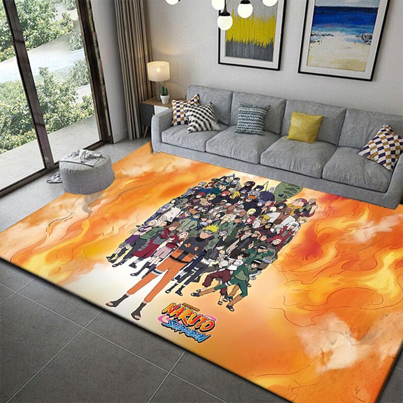Naruto Anime High Contrast Print Area Rug Non-Slip Durable Mat for Home Decor