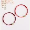 Natural Hetian Jade Transfer Lucky Bead Bracelet Anklet Ornament Accessorie Rope Tie Foot Friend Gift Red Rope Simple Personalit