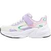 Girls Comfortable Fashion Non-Slip Durable Low-Top Running Shoes Kids Sneakers White Purple Pink 303967L-WLV